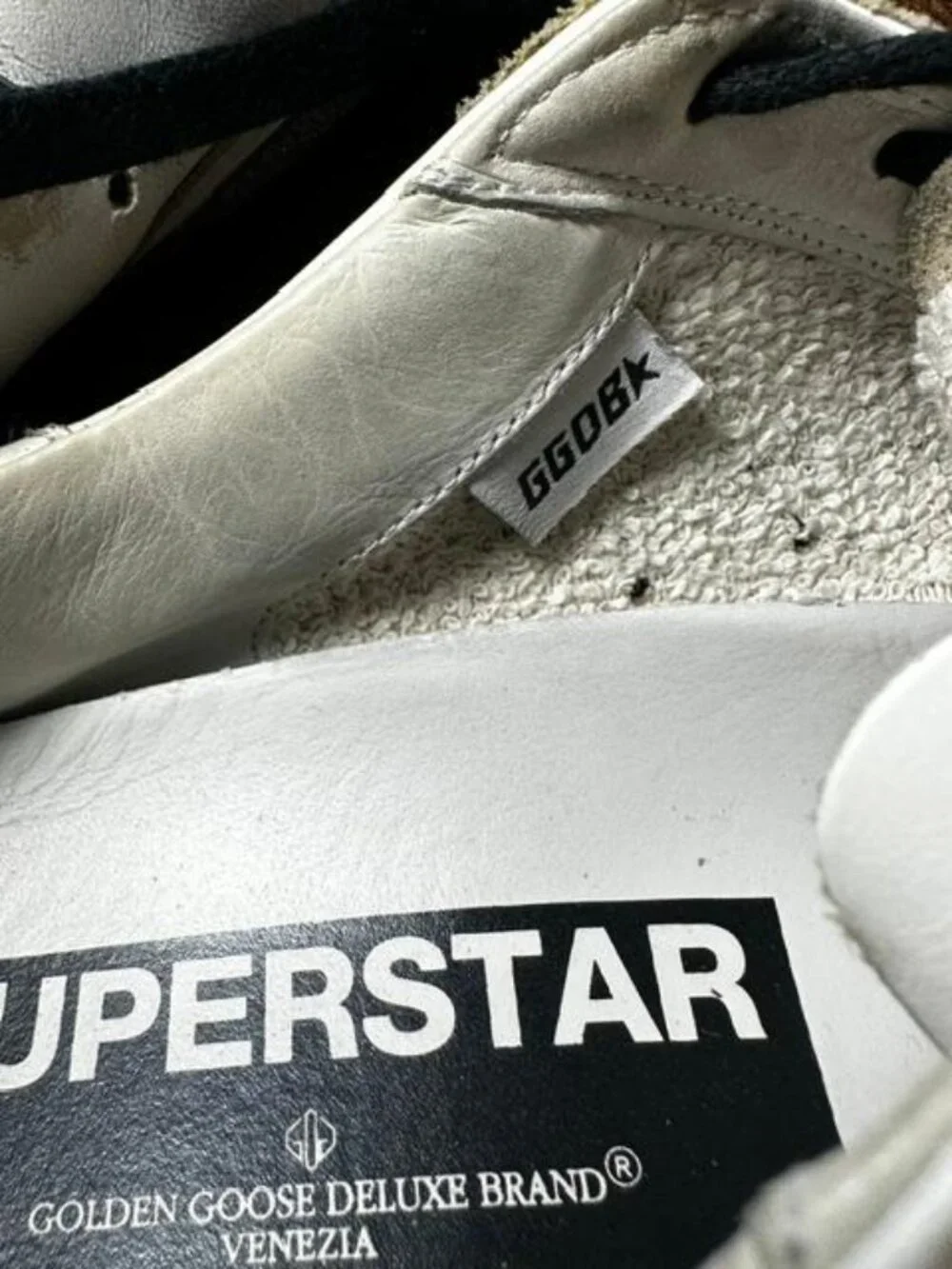 *Golden Goose SuperStar Glitter Sole Distressed/Lived In Leather 39 Italy